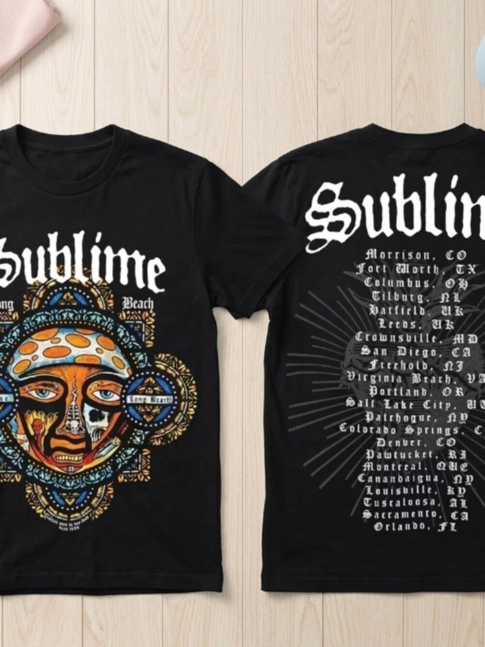 Sublime 2026 World Tour T-Shirt, Two-Sided Concert Merch with City List, Vintage